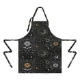 thumbnail image 2 of Black Gothic Sun Moon Star Pattern Apron-Garden Aprons for Women with Pockets-Cotton Linen Waterproof Kitchen Cooking Gardening Aprons Adjustable for Kitchen,Cooking,BBQ and Salon 33x27 Inch, 2 of 7