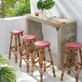 thumbnail image 2 of Dohney Outdoor French Aluminum 29.5 Inch Barstools, Set of 4, Red, White, and Bamboo Finish, 2 of 7