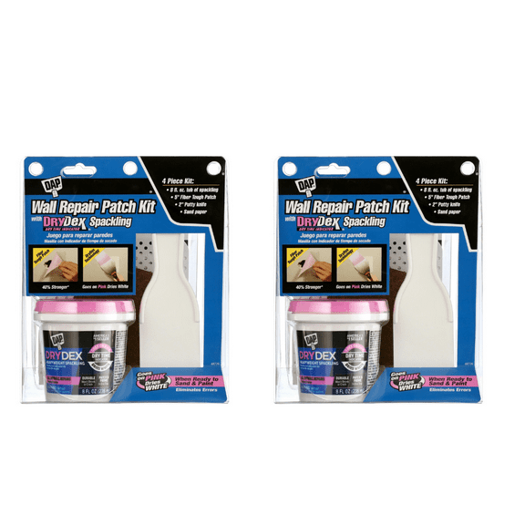 DAP DryDex 8 oz Wall Repair Patch Kit (2-Pack) – Color-Changing Spackle for Easy Repairs – New