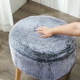 thumbnail image 4 of Home Soft Things Heavy Faux Fur Oval Ottoman - Black - 22" x 18" x 18", 4 of 4
