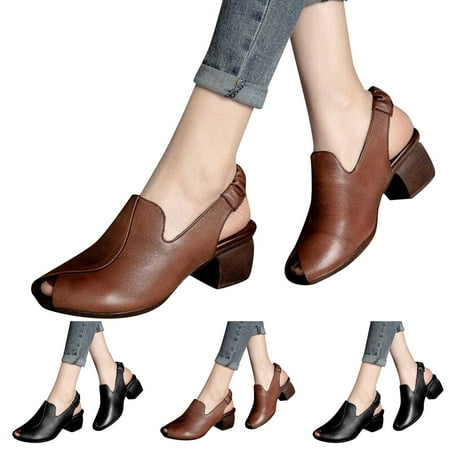 

adviicd Womens Casual Shoes Women Flat Shoes Ladies Fashion Solid Color Bright Leather Belt Buckle Thick Sole Casual Shoes Brown 6.5