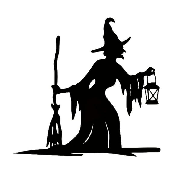 Clearance Sale! Halloween Witch Iron Tree Stake Metal Witch on Branch Steel Outdoor Metal Wall Art Home Garden Yard Patio Outdoor Statue Stake Black