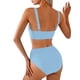 thumbnail image 4 of Conjuntos de bikini para mujer, moda de primavera para mujer, traje de baño conservador de color sólido, estilo falda con abertura, traje de baño de dos piezas para mujer, traje de baño de 2 piezas pa, 4 of 5
