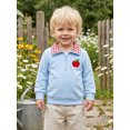 thumbnail image 3 of RUINIXCW Toddler Baby Boy Girl Back to School Outfit Spring Fall Winter Sweatshirt Infant Boy Girl Clothes Apple Half Zip Collar Long Sleeve Shirt Top, 3 of 10