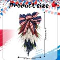 thumbnail image 3 of 23.6 Inch Patriotic Wreath for Front Door 4th of July Wreath Independence Day White Blue Red Garland for Memorial Day Veterans Day Front Door Home Living Room Decoration Hanging Ornaments, 3 of 7