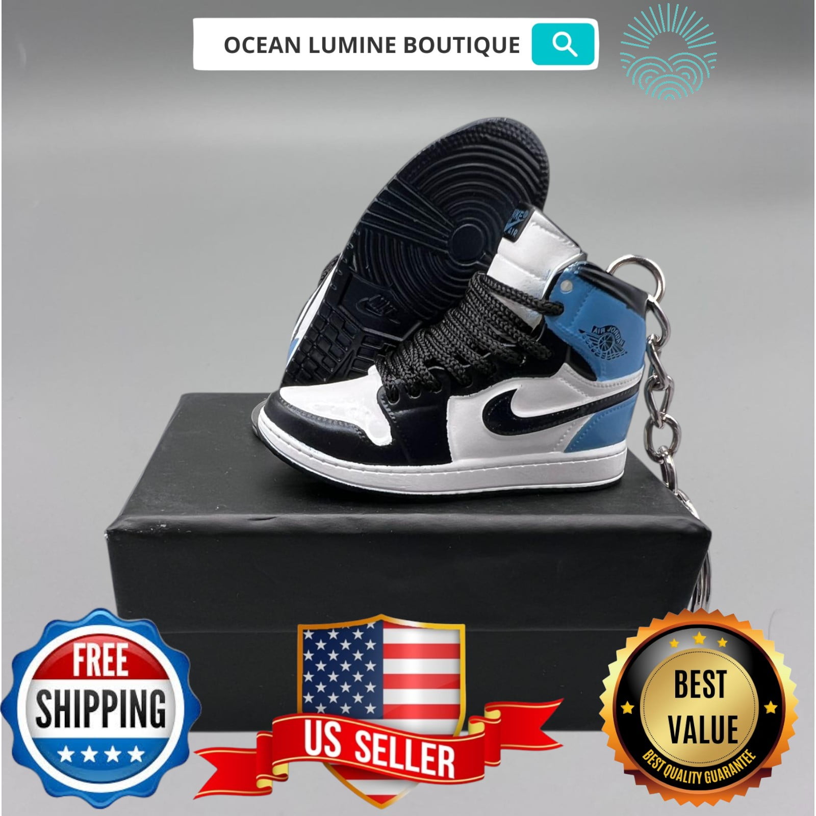 OLB-Nike Air Jordan Bred Toe 3D Sneaker Keychain - Stylish