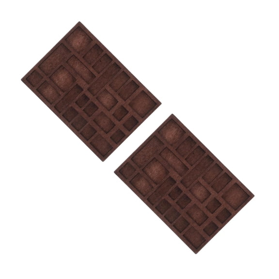 Hemoton 2pcs Miniature Trinket Shelf Wooden Jewelry Holder For Home Decoration With Multi-Compartment Tray For Earring And Bracelet Storage