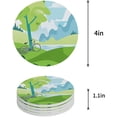 thumbnail image 1 of FMSHPON Green Mountains Green Waters White Clouds in The Wild Set of 4 Round Coaster for Drinks, Absorbent Ceramic Stone Coasters Cup Mat with Cork Base for Home Kitchen Room Coffee Table Bar Decor, 1 of 6