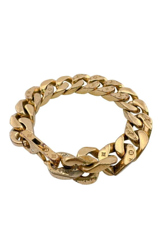 Pre-Owned LOUIS VUITTON M00306 Chain Links Monogram Bangle Bracelet Gold