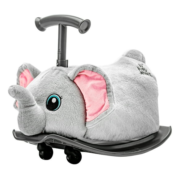 Yvolution My Buddy Roller 2-in-1 Elephant Plush Ride-On Toy, Rocker & Ride-On Modes, Ages 10–36 Months