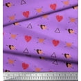 thumbnail image 2 of Soimoi Purple Cotton Voile Fabric Triangle & Arrow Heart Printed Fabric 1 Yard 42 Inch Wide, 2 of 3