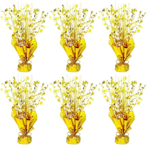 6 Pack Metallic Foil Spray Centerpiece Table Decoration Gold Party Centerpieces Table Decorations for Birthday Wedding Anniversary Graduation Party Decor