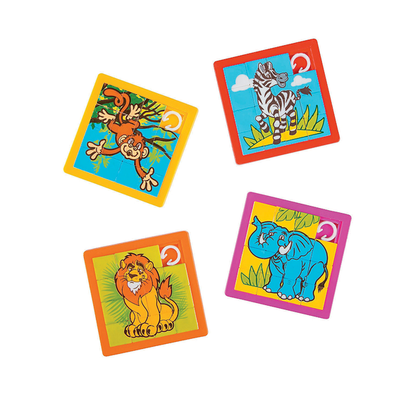 Fun Express Zoo Animal Slide Puzzles Party Favors 12 Pieces