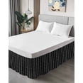thumbnail image 4 of Black Striped Wrap Around Bed Skirts for King Bed 18" Drop,Bed Skirt with Adjustable Elastic Belt Dust Ruffle Bed Valance for Bedroom Hotel Modern Abstract Art Geometric Stripes Bed Frame Cover, 4 of 7