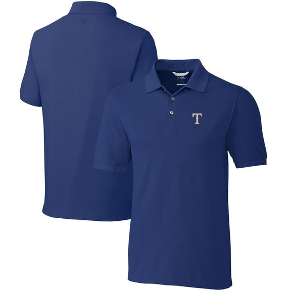 Men's Cutter & Buck Royal Texas Rangers Big & Tall Advantage Tri-Blend Pique Polo
