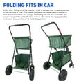 thumbnail image 2 of Fishing Cart Wagon - Holds 5 Fishing Poles – LARGE Air Wheels – Cooler Platform – Storage Pouch – Fits in Trunk of Car - Great for Piers, Lakes, Rivers and Beaches Green, 2 of 6
