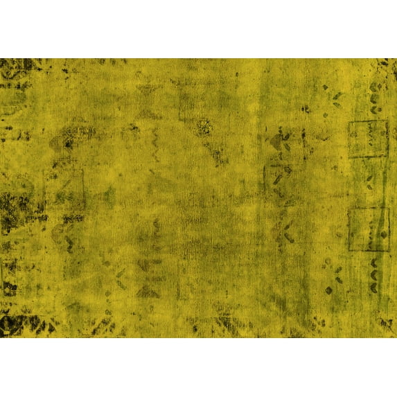 Ahgly Company Indoor Rectangle Persian Yellow Bohemian Area Rugs, 5' x 7'