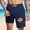 (Casual 144)Dark Blue, variant on Mens Shorts Casual Breeches Summer Fashion Printing Pockets Elastic Waist Beach Breathable Short Pants