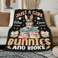 thumbnail image 3 of Just a Girl Who Loves Bunny Blanket Gifts for Bunnies Lovers Girls Women Kids Warm Soft Throw Cozy Blankets for Bed Couch Gift for Birthday Graduation 30"x40" for Toddler/Pet, 3 of 6