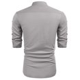 thumbnail image 4 of COOFANDY Men's Long Sleeve Cuban Guayabera Shirt Relax Fit Casual Summer Beach Button Down Shirts, 4 of 6