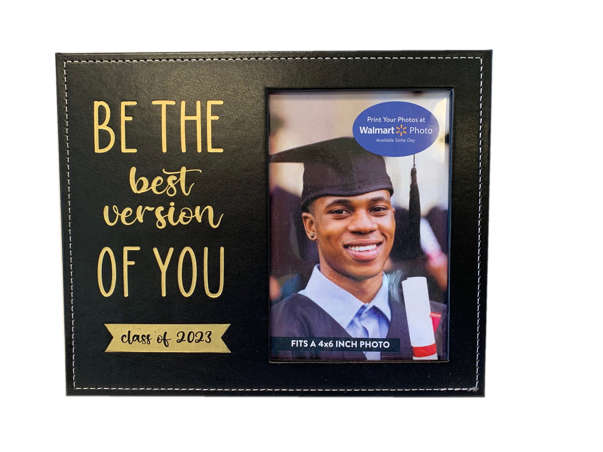 Way to Celebrate Faux Leather Table Top Picture Frame, 4" x 6