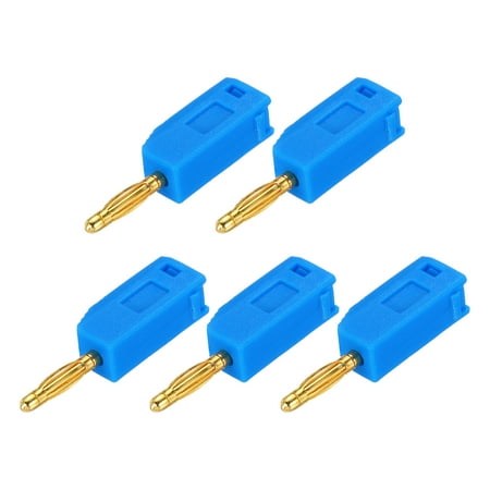 Uxcell 5 Pcs 2mm Banana Plugs  10A 7mm OD 26.5mm Length Speaker Wire Cable Plugs Connectors  Banana Jack Connector for Speaker Wire Audio Video Cable  Blue