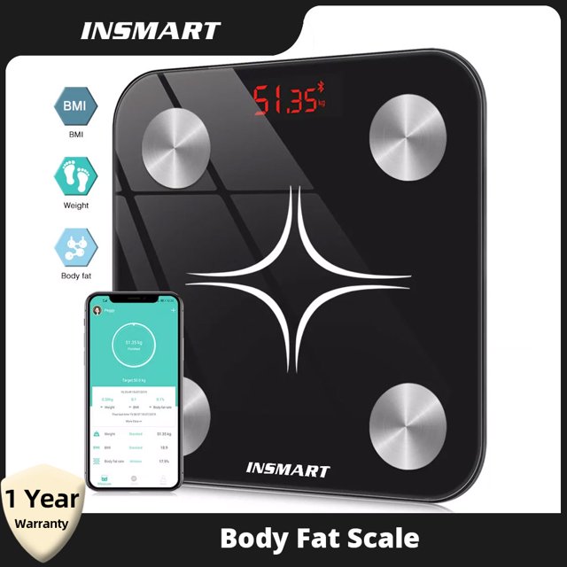INSMART Body Fat Scale Digital Scale for Body Weight Balance Smart Wireless Bathroom Scales Floor Composition Analyzer Bluetooth Gao Jinjia LED