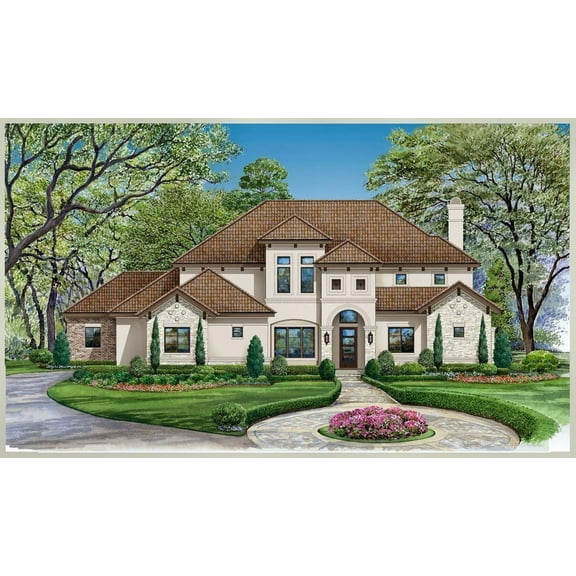 015-5400: Craftsman Luxury 4 Bed, 5 Bath Luxury Home Plan, 3560 Sq Ft: Full Blueprints with License to Build by Home Plan Marketplace - Lesuto