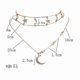 thumbnail image 5 of Collar gargantilla estilo bohemio multicapa con colgante de estrella y luna de cristal., 5 of 5