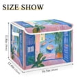 thumbnail image 5 of Yayeee Collapsible Cube Storage Bin with Lid Fabric Closet Decorative Basket with Handles, Purple Window, 5 of 7