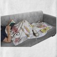 thumbnail image 6 of Saying Soft Flannel Fleece Throw Blanket, Teen Girl Dreaming About Sweets Food Doodle Characters Kawaii Cartoon Faces, Cozy Plush for Indoor and Outdoor Use, 50" x 60", Multicolor, by Ambesonne, 6 of 6