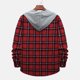 thumbnail image 5 of Chaqueta de franela polar Augper para hombre, informal, con cremallera y capucha, con dos bolsillos sueltos y gruesos., 5 of 8