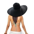 thumbnail image 5 of Oversized Beach Straw Hats for Women Floppy Summer Wide Brim Foldable Sun Hat Roll Up Big Beach Hat Black, 5 of 12