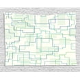 thumbnail image 1 of Geometric Decor Tapestry, Futuristic Design Like a Subway Line with All Routes in Town Pattern, Wall Hanging for Bedroom Living Room Dorm Decor, 60W X 40L Inches, Mint Royal Blue, by Ambesonne, 1 of 2