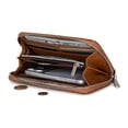 thumbnail image 6 of Wrangler Wallets for Women Western Dual‑Zipper Wristlet Clutch Compact Card Organizer, Brown, 6 of 8