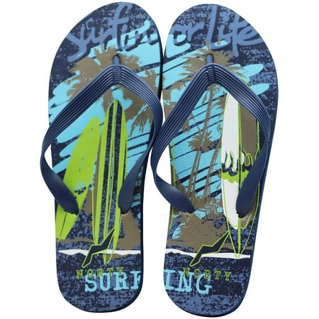 

NORTY Mens Flip Flops Adult Male Beach Pool Thong Sandals Blue