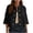 Black #190, variant on Women's Cotton Linen Button Down Shirts Casual 3/4 Sleeve Double-Breasted Collared Work Blouses Lightweight Cardigan Pink S