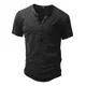 thumbnail image 1 of Playera Henley Casual Retro Manga Corta Para Hombre Algodón, 1 of 6