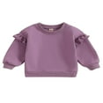 thumbnail image 1 of Chandails Décontractés à Col Rond pour Tout-Petites Filles, Volants, Manches Longues, Pulls, Hauts, Chemise, 1 of 7