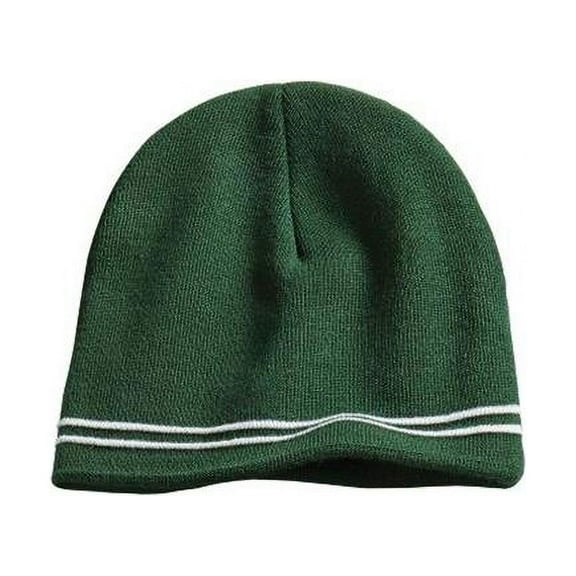 Sport-Tek Spectator Beanie Stc20 - Forest Green/ White - One Size