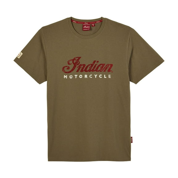Indian Motorcycle Men's 2 Color Script T-Shirt, Khaki - M - 283326403