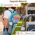 thumbnail image 5 of FKELYI Cartoon Sea Horse Print Clear Backpack for Girls & Boys 17 Inch Kids Backpacks Transprent School Book Bag with Multi-Pockets Casual Daypack for Elementary, 5 of 7
