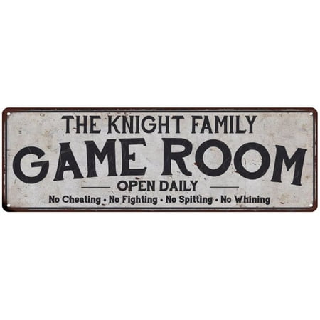 - THE KNIGHT FAMILY Personalized Game Room Country Metal 6x18 Sign 206180042420