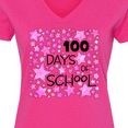 thumbnail image 4 of Inktastic 100 Days of School Stars in Pink Women's V-Neck T-Shirt, 4 of 5