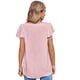 thumbnail image 3 of Blusa de verano transpirable con manga corta y cuello en V para mujer, para citas diarias, compras, rosa, S, 3 of 6
