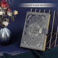 thumbnail image 3 of Combination Lock Journal, Vintage Elegant Leather Hard Cover Floral Embossed Notebook Diary, 256 Pages Lined Golden Gilded Password Locking Pe, 3 of 3