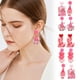 thumbnail image 1 of Pendientes de corazón de San Valentín - Pendientes de acrílico para mujer, 1 par, joyería roja y rosa, 1 of 3