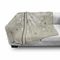 thumbnail image 2 of Map Soft Flannel Fleece Blanket, High Detailed World Mapping Along Atlantic Ocean Pacific Geographic Treasure Concept, Cozy Plush for Indoor and Outdoor Use, 50" x 60", Beige Ivory, by Ambesonne, 2 of 5