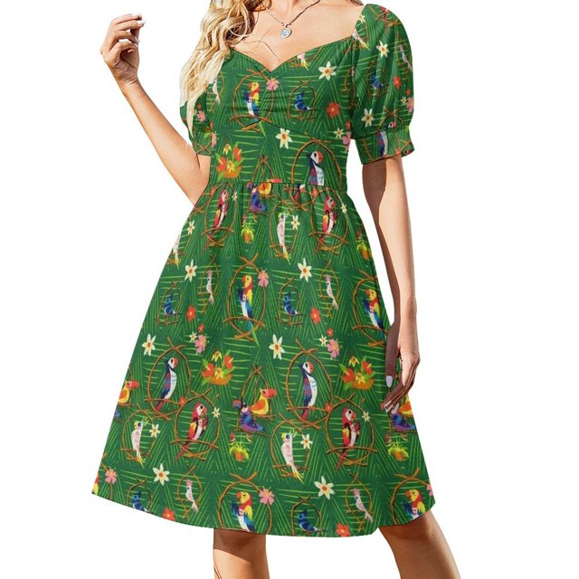 Vestido de manga corta Enchanted Tiki Room, vestidos de estilo coreano para mujer, vestidos africanos para mujer, vestido