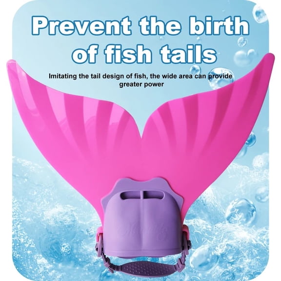 HAN.1 Mermaid Monofin Swim Flipper for Kids Girls, Adjustable Strap Swimming Fin, Full Foot Snorkeling Diving Fin for Pool & Water Sports Activities